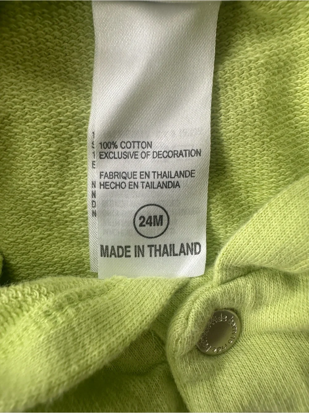 Harley-Davidson Lime Green Baby Hoodie with Logo Tag